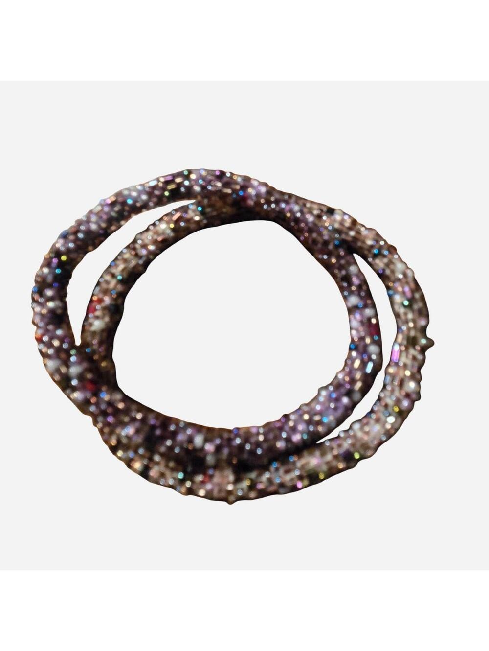 Purple Multi-Color Beaded  Bracelets